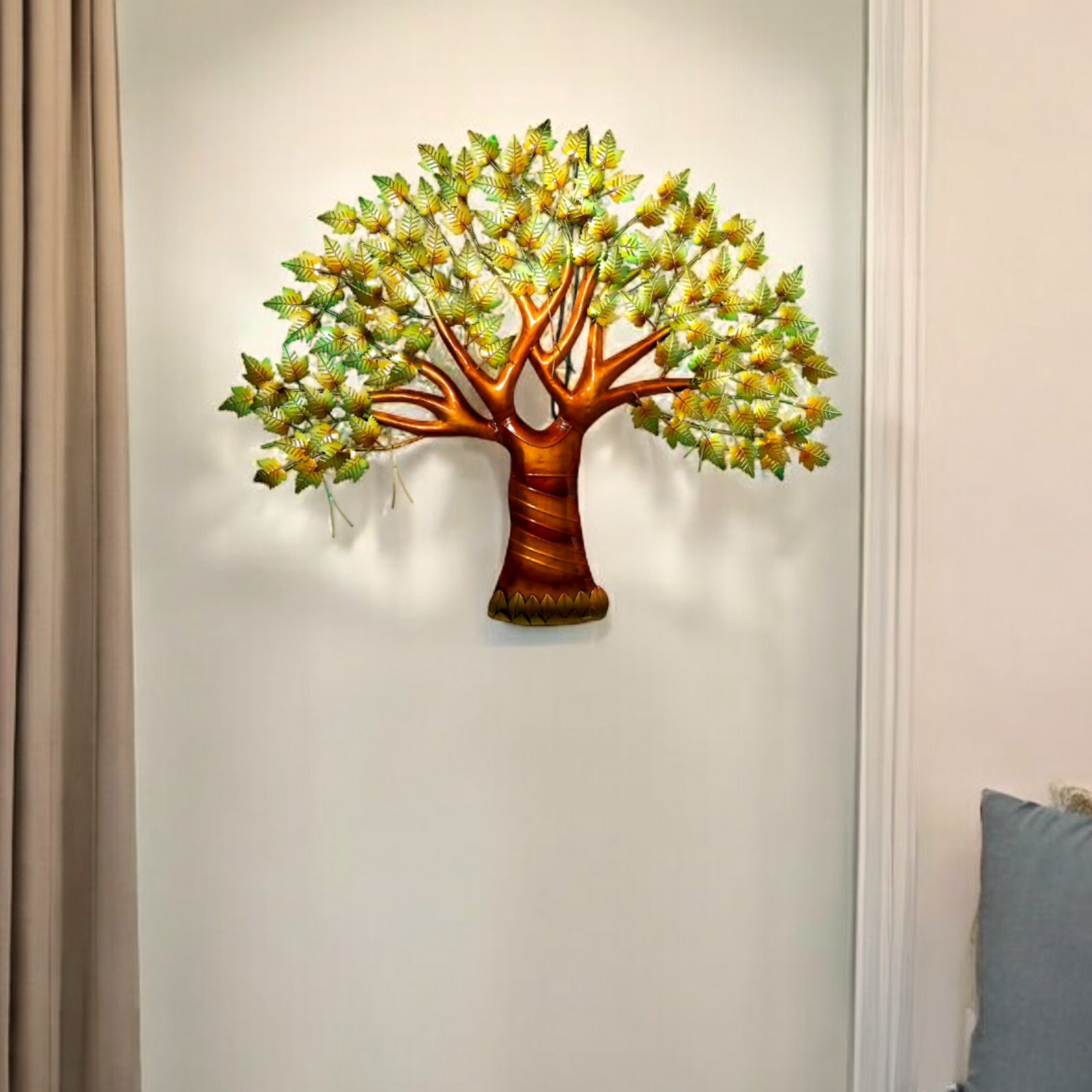 New Sunny Iron Tree Wall Hanging With Led