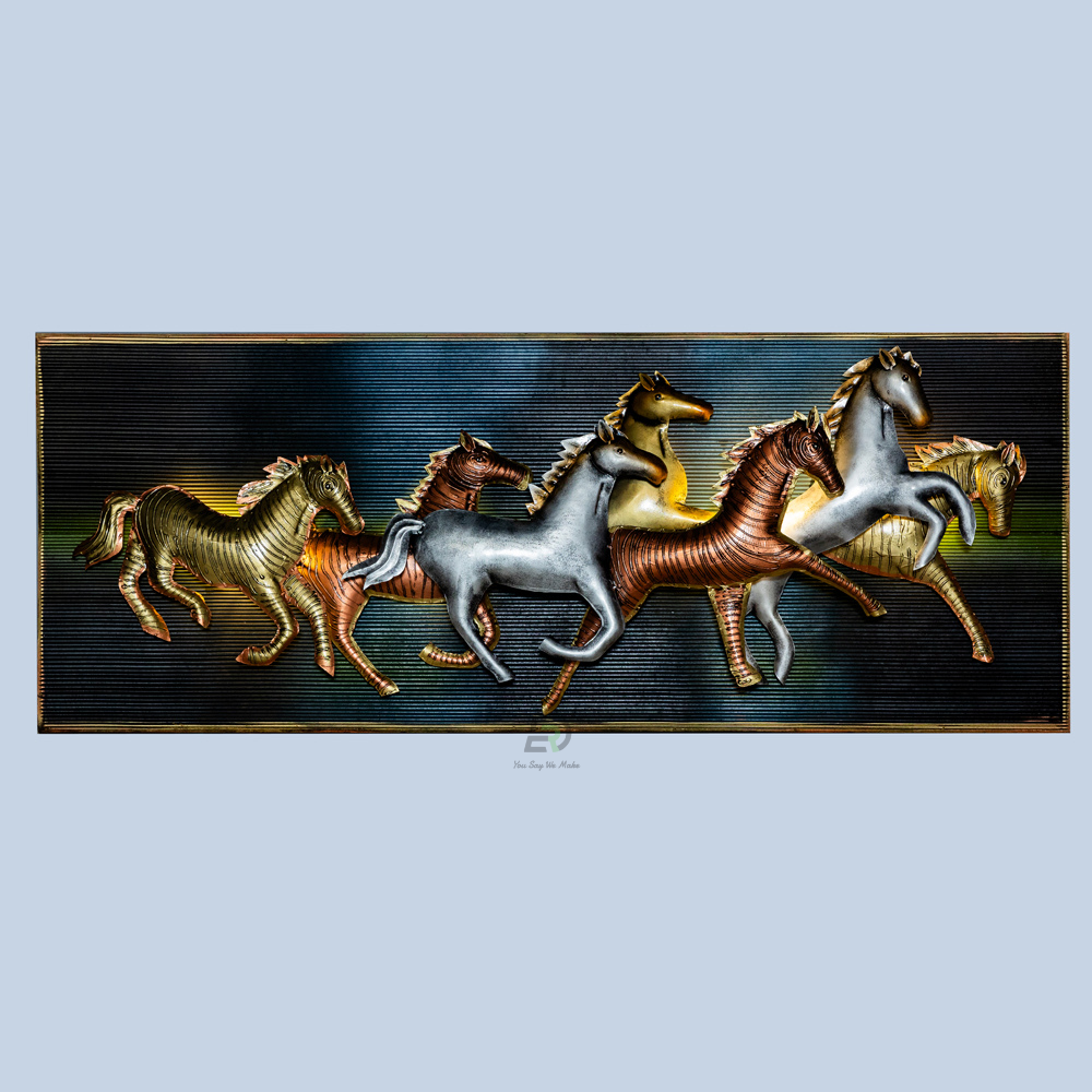 Vimar Iron 7 Horse Wall Hanging With Led