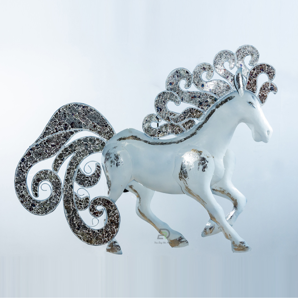 Kalki Iron Mosiac Horse Wall Hanging With Led