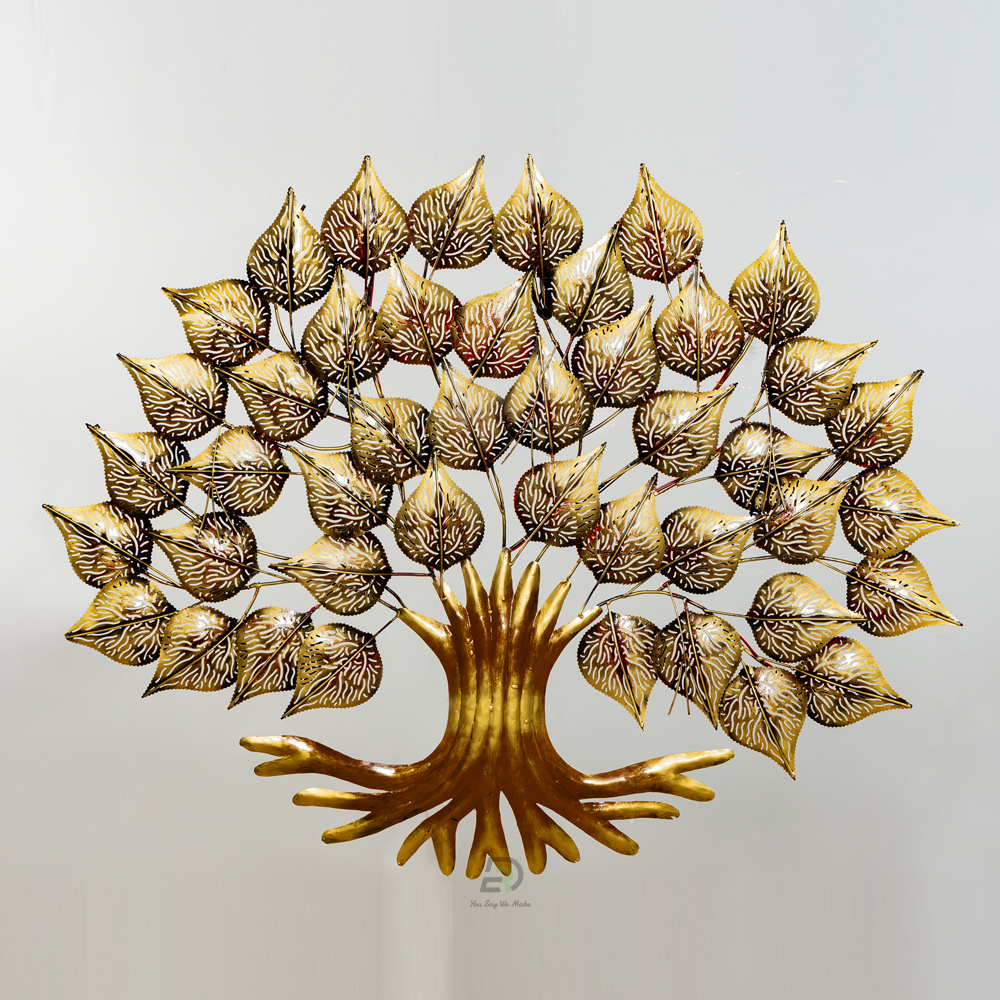 Mountain Leaf Tree Iron Wall Hanging With Led
